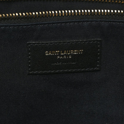 Saint Laurent Canvas Calfskin Leopard Print Rive Gauche Noe Tote Natural Black 6 of 9