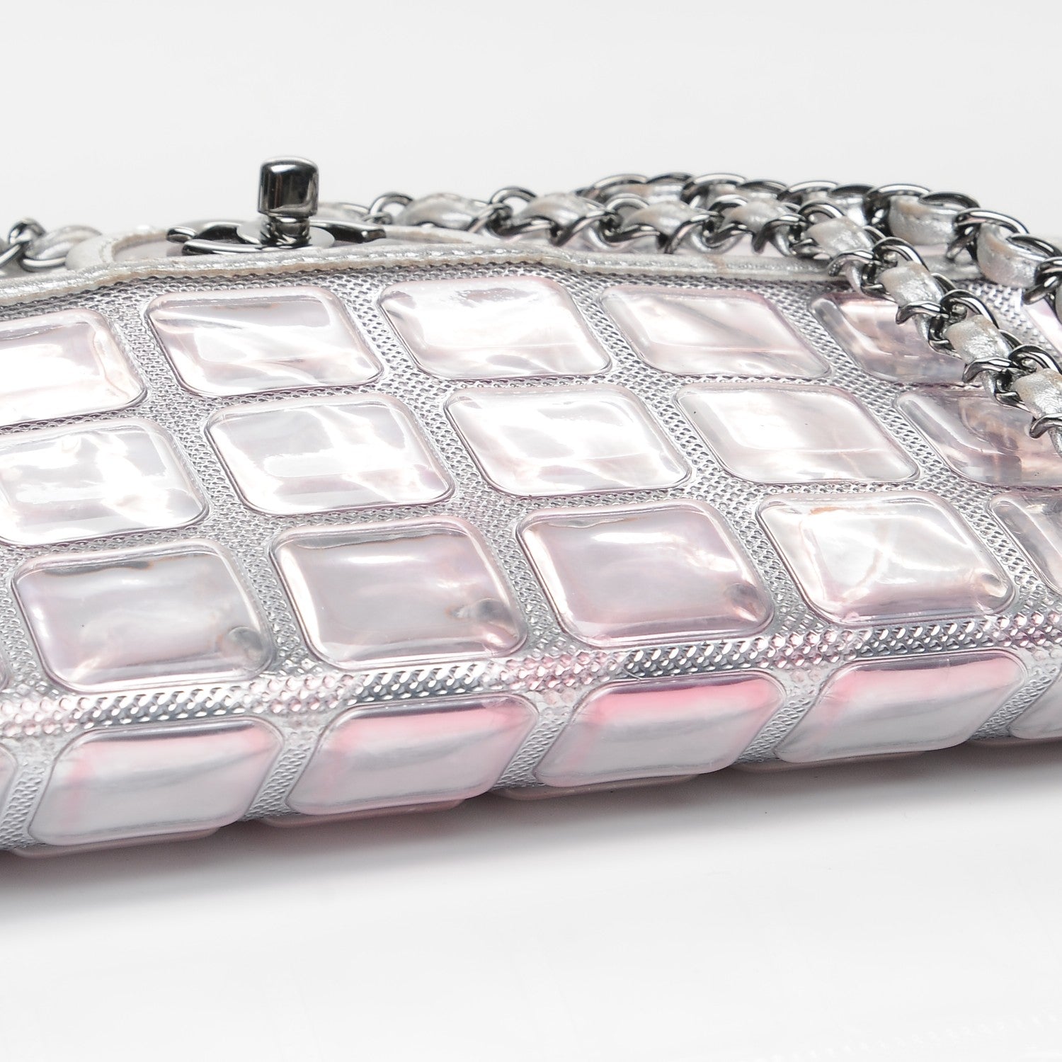 Chanel Vinyl Large Ice Cube Flap Silver 15 of 15