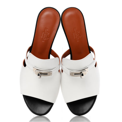 Hermes Goatskin Candy Sandals 37 White 5 of 11