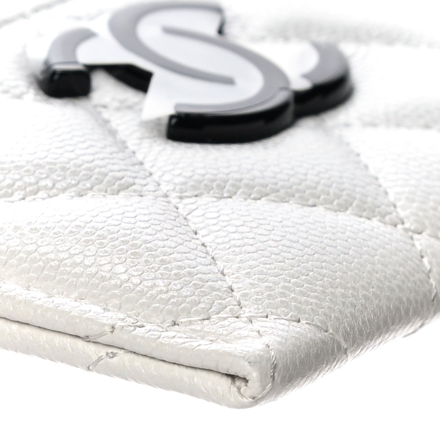 Chanel Caviar Quilted My Everything Card Holder White Black 10 of 12