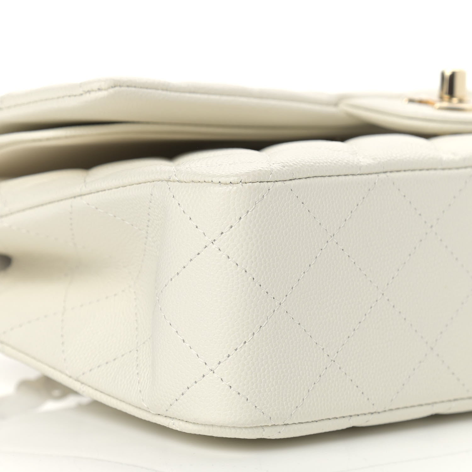 Chanel Caviar Quilted Medium Double Flap White 5 of 10