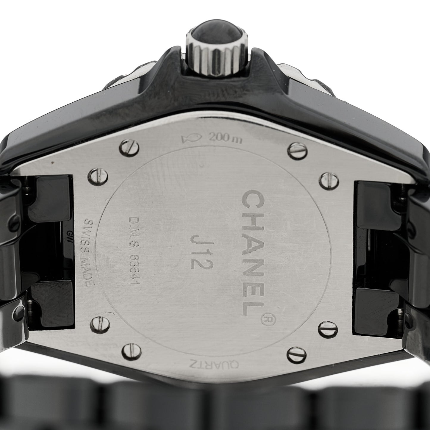 Stainless Steel Ceramic Diamond 33mm J12 Quartz Watch Black