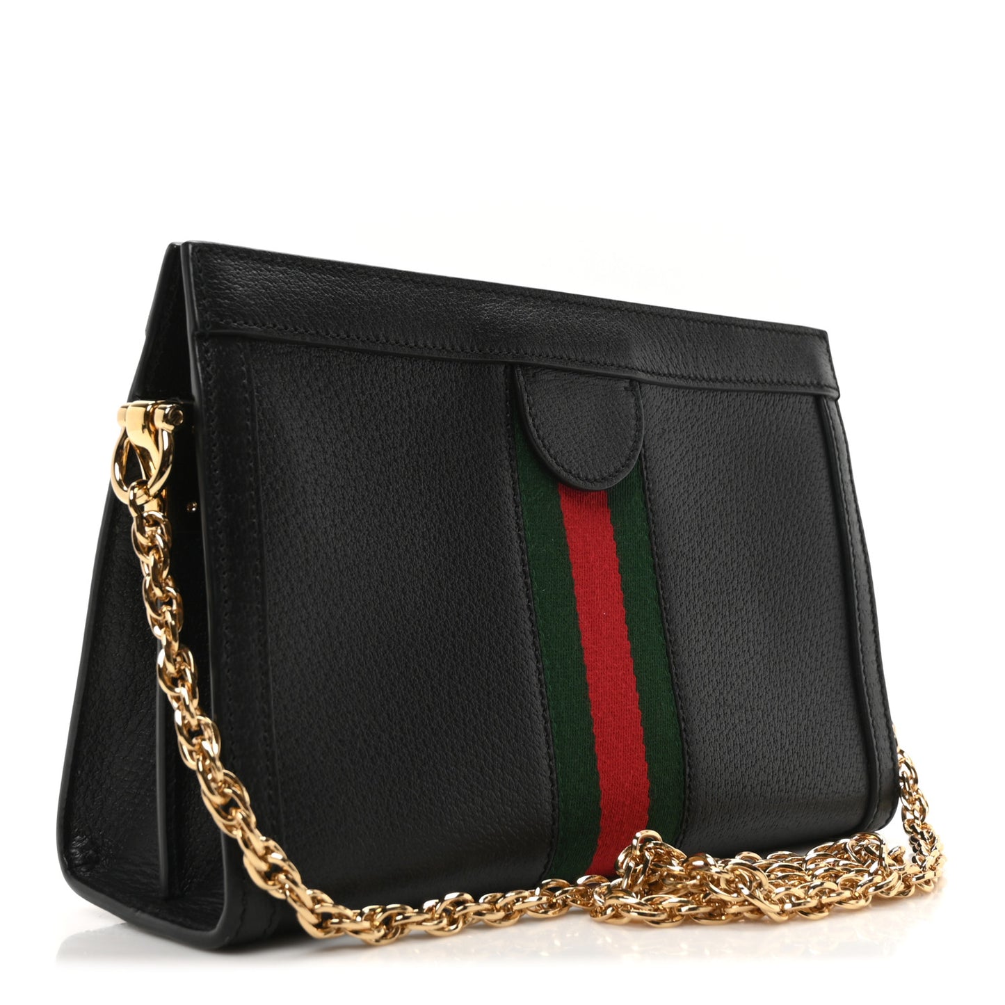 Calfskin GG Web Small Ophidia Chain Shoulder Bag Black