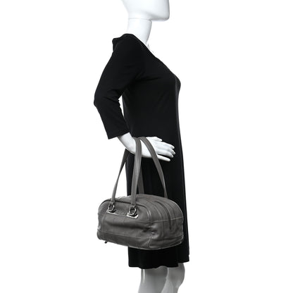 Chanel Caviar Square Stitched Bowler Grey 2 of 10