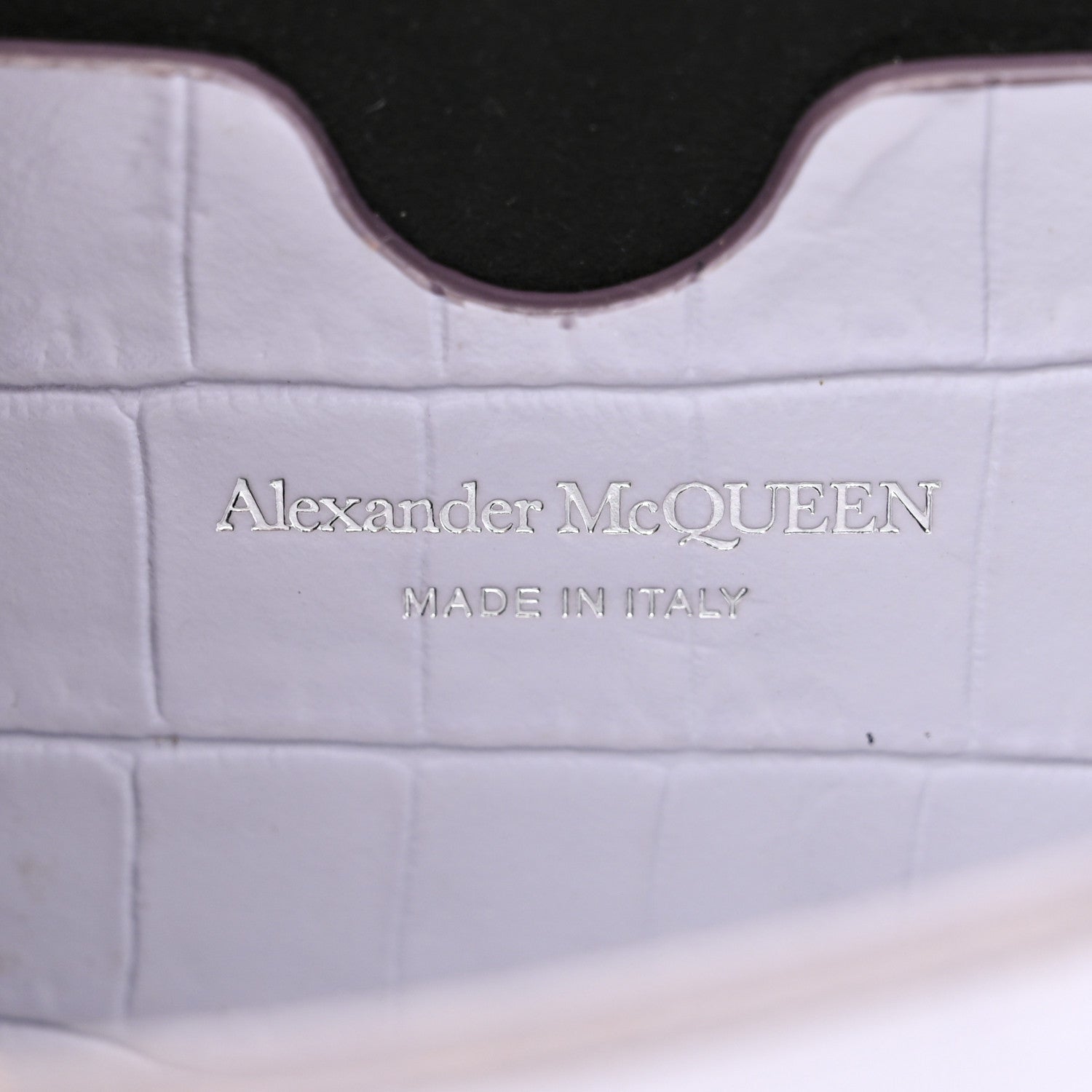 Alexander McQueen Calfskin Crocodile Embossed Skull Mini Crossbody Bag Lavender 6 of 9