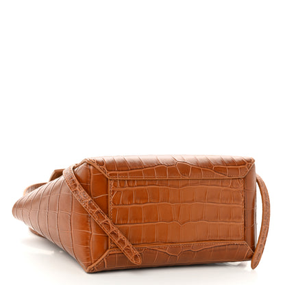 Celine Calfskin Crocodile Embossed Nano Belt Bag Camel 4 of 9