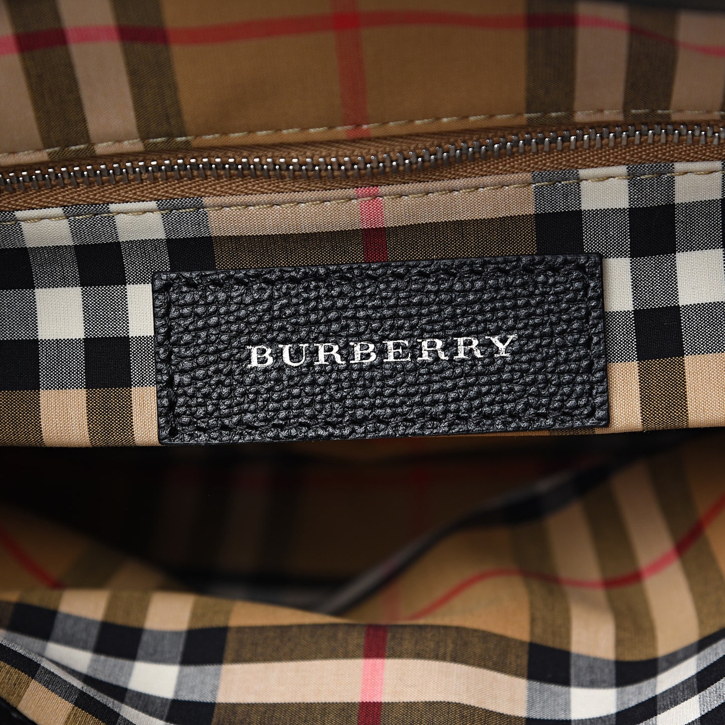 Derby Calfskin House Check Medium Banner Tote Black