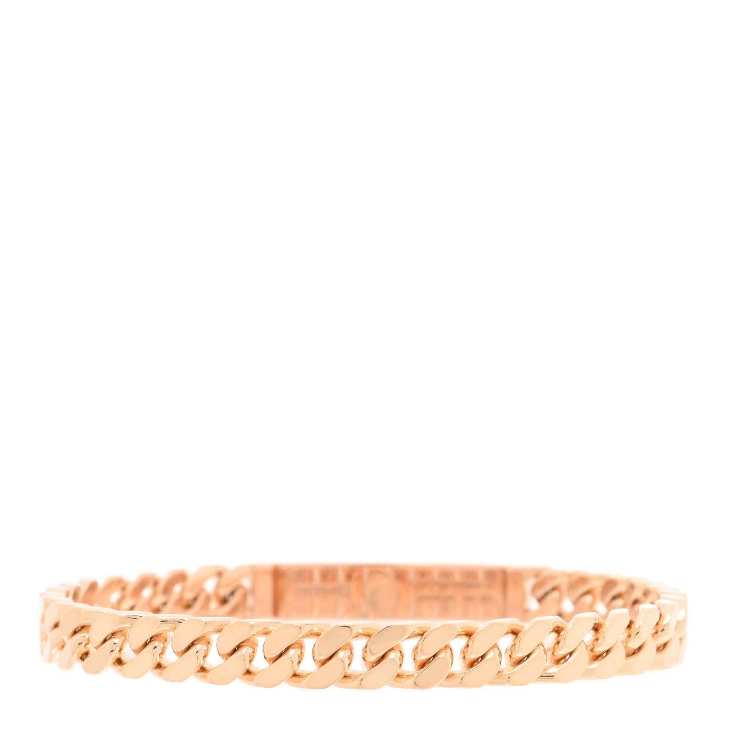 Hermes 18K Rose Gold Diamond PM Kelly Chaine Bracelet XL 2 of 4