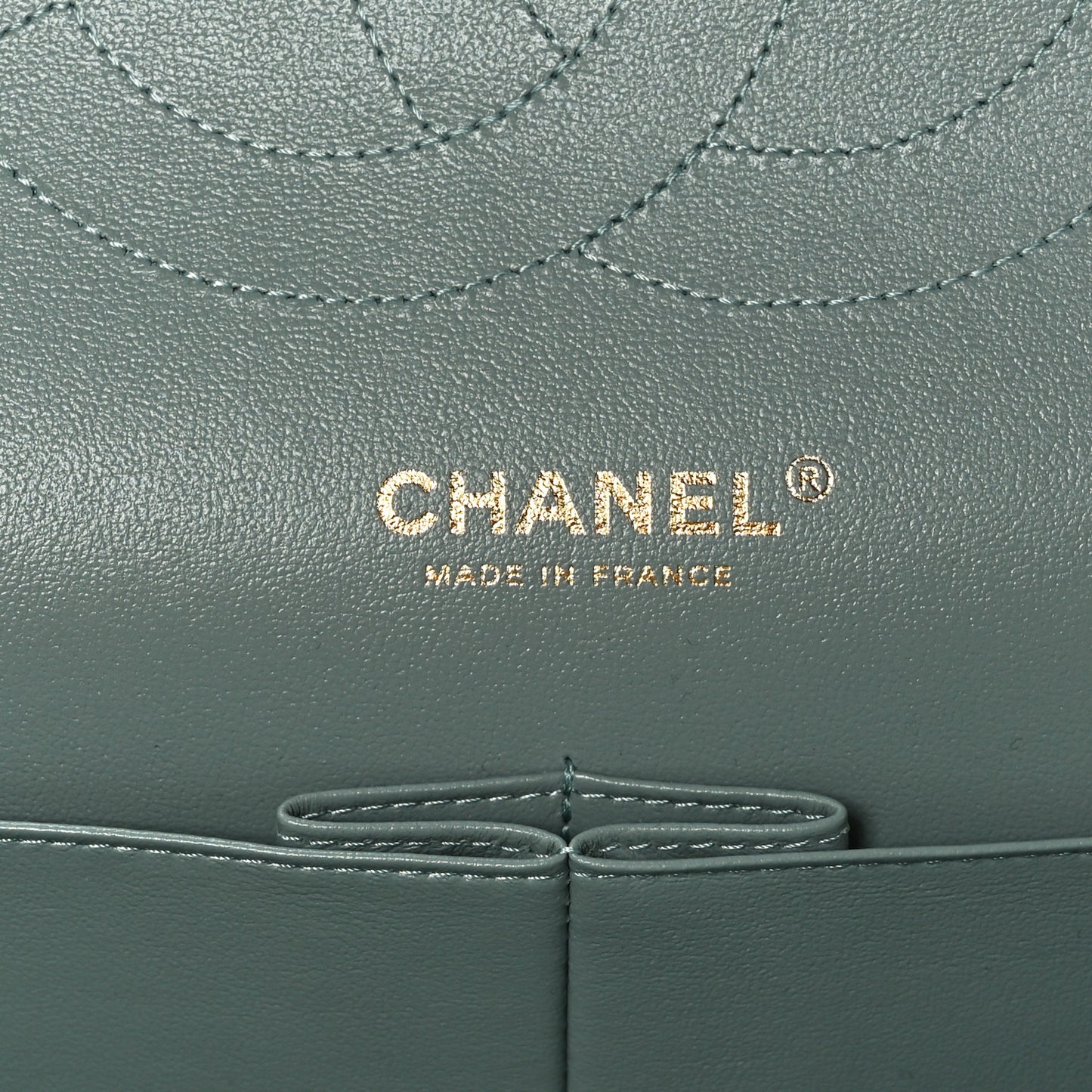 Caviar Quilted Jumbo Double Flap Grey