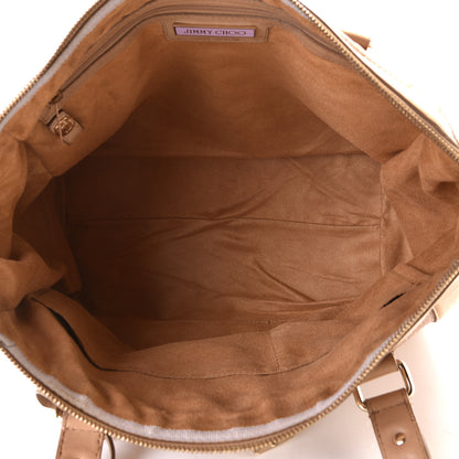Jimmy Choo Goatskin Top Handle Shoulder Bag Beige 5 of 6