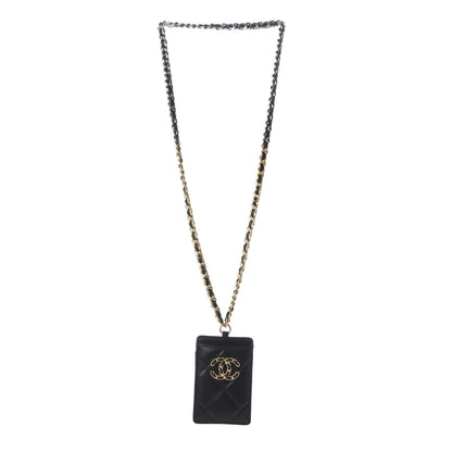 Chanel Goatskin Quilted 19 Card Holder On Chain Black 3 of 6