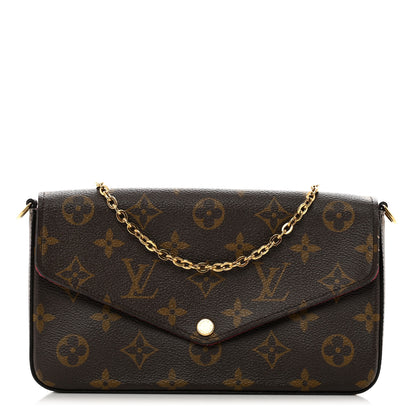 Louis Vuitton Monogram Pochette Felicie Chain Wallet Fuchsia 1 of 8