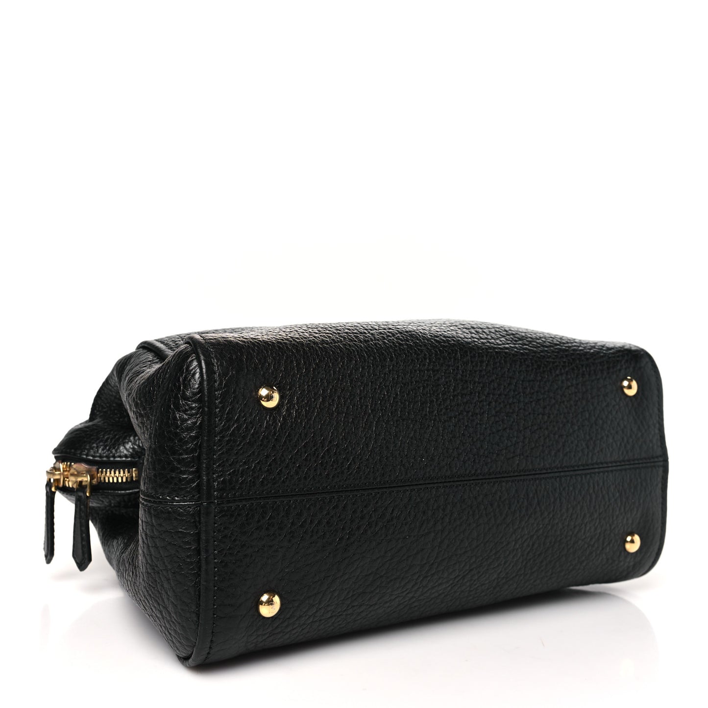 Pebbled Calfskin Small Chameleon Tote Black