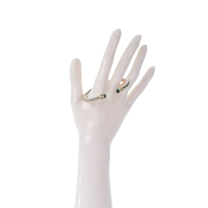 David Yurman Sterling Silver 14K Yellow Gold Prasiolite 5mm Cable Classics Bracelet 2 of 6