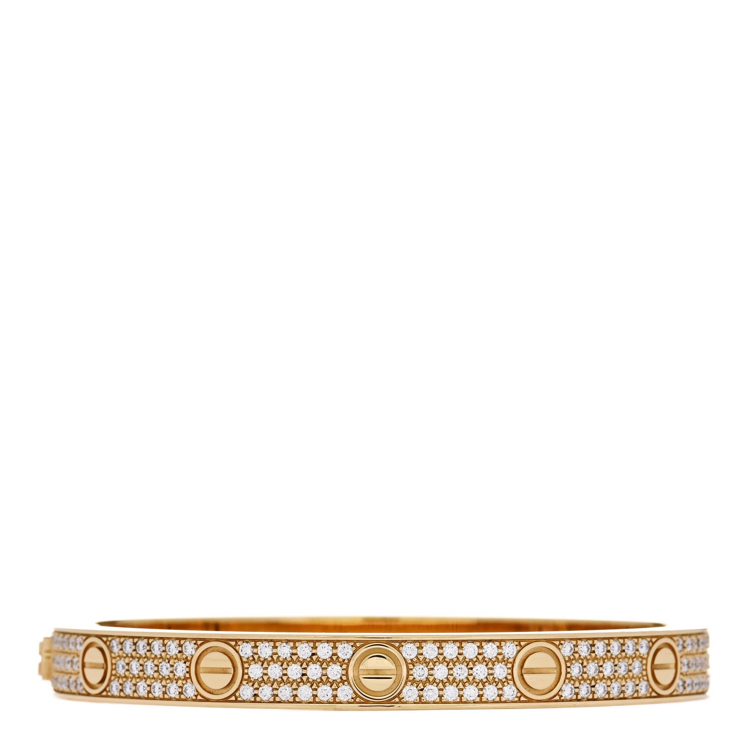 Cartier 18K Yellow Gold Diamond LOVE Paved Bracelet 17 1 of 8