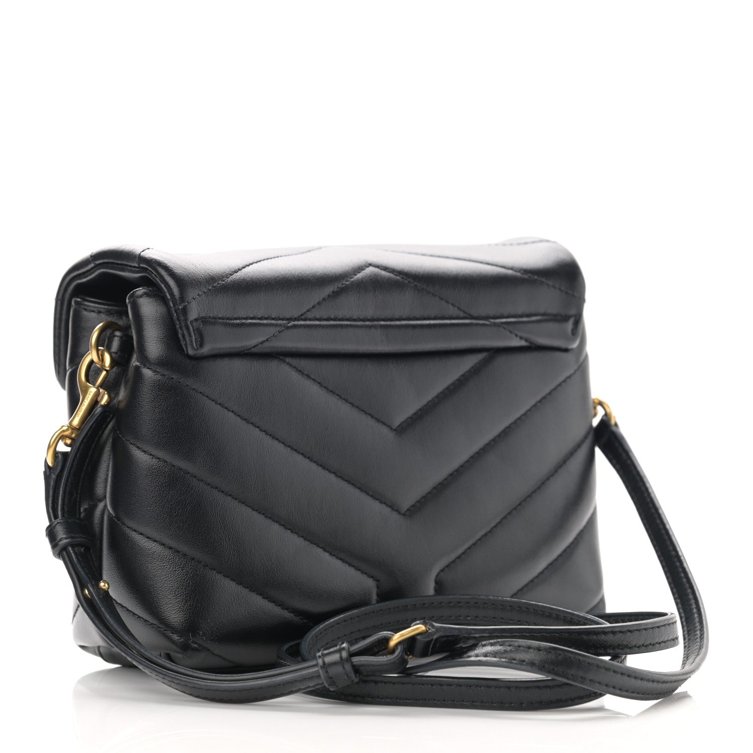 Saint Laurent Calfskin Y Quilted Monogram Toy Loulou Crossbody Bag Black 3 of 12