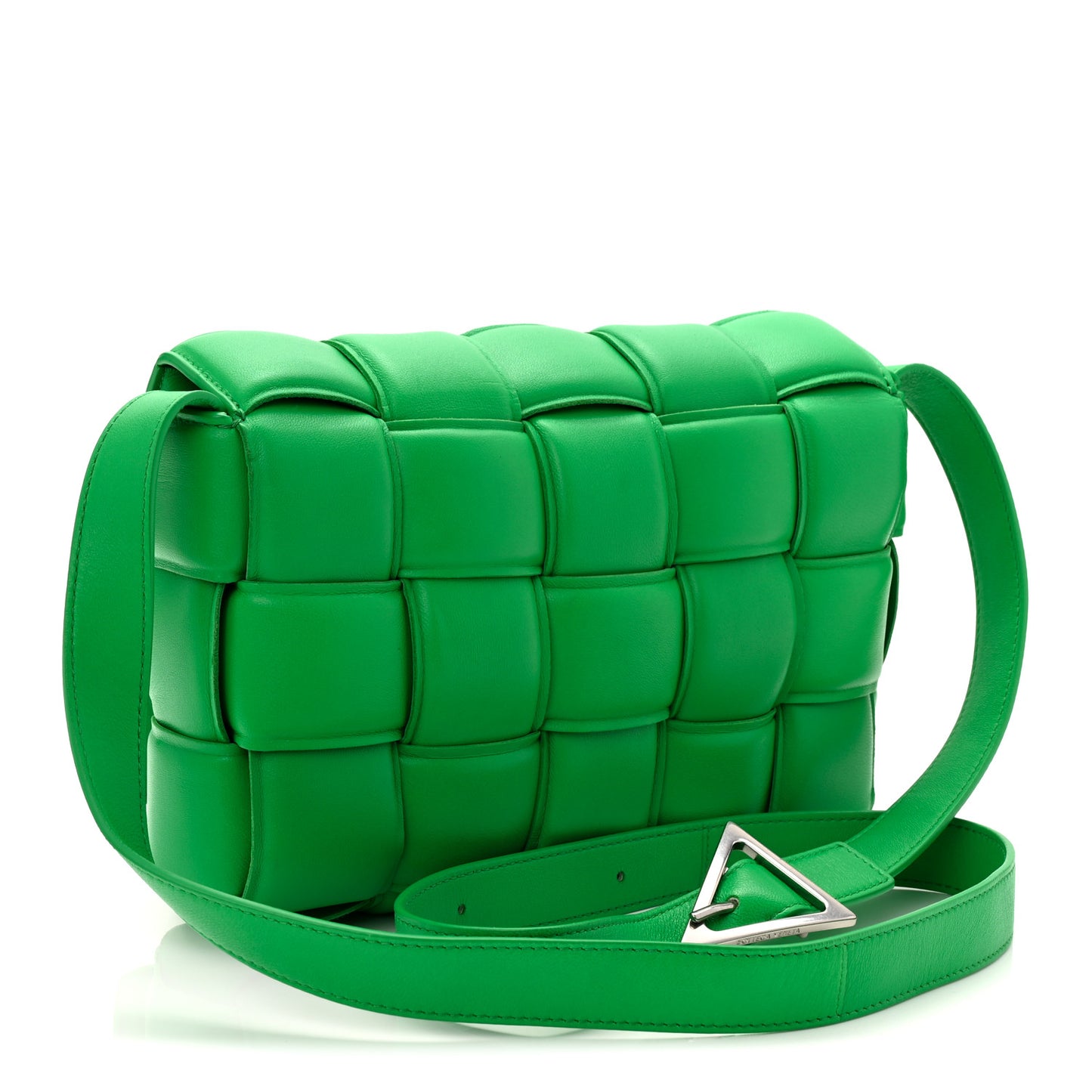 Nappa Maxi Intreccio Padded Cassette Crossbody Bag Parakeet