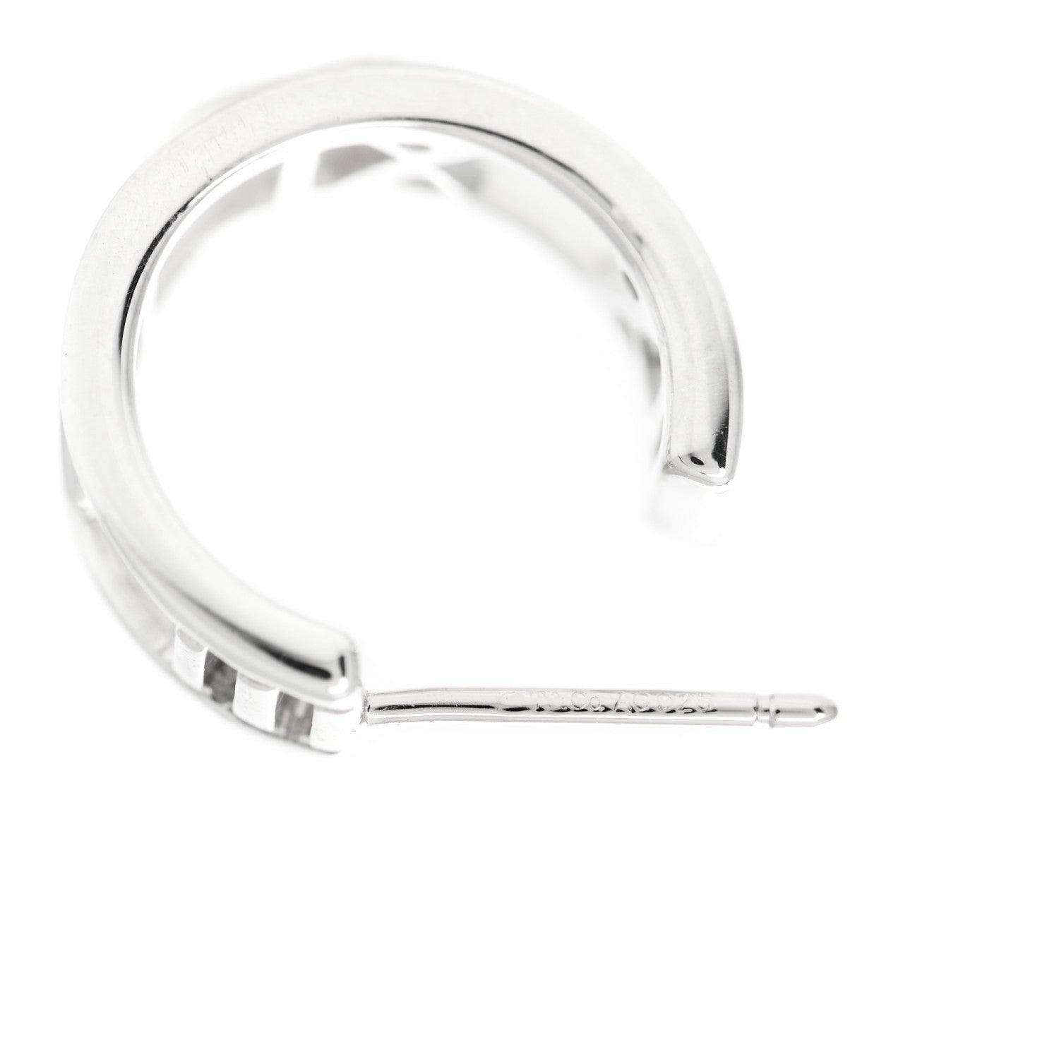 Tiffany Sterling Silver Small Atlas Open Hoop Earrings 4 of 4