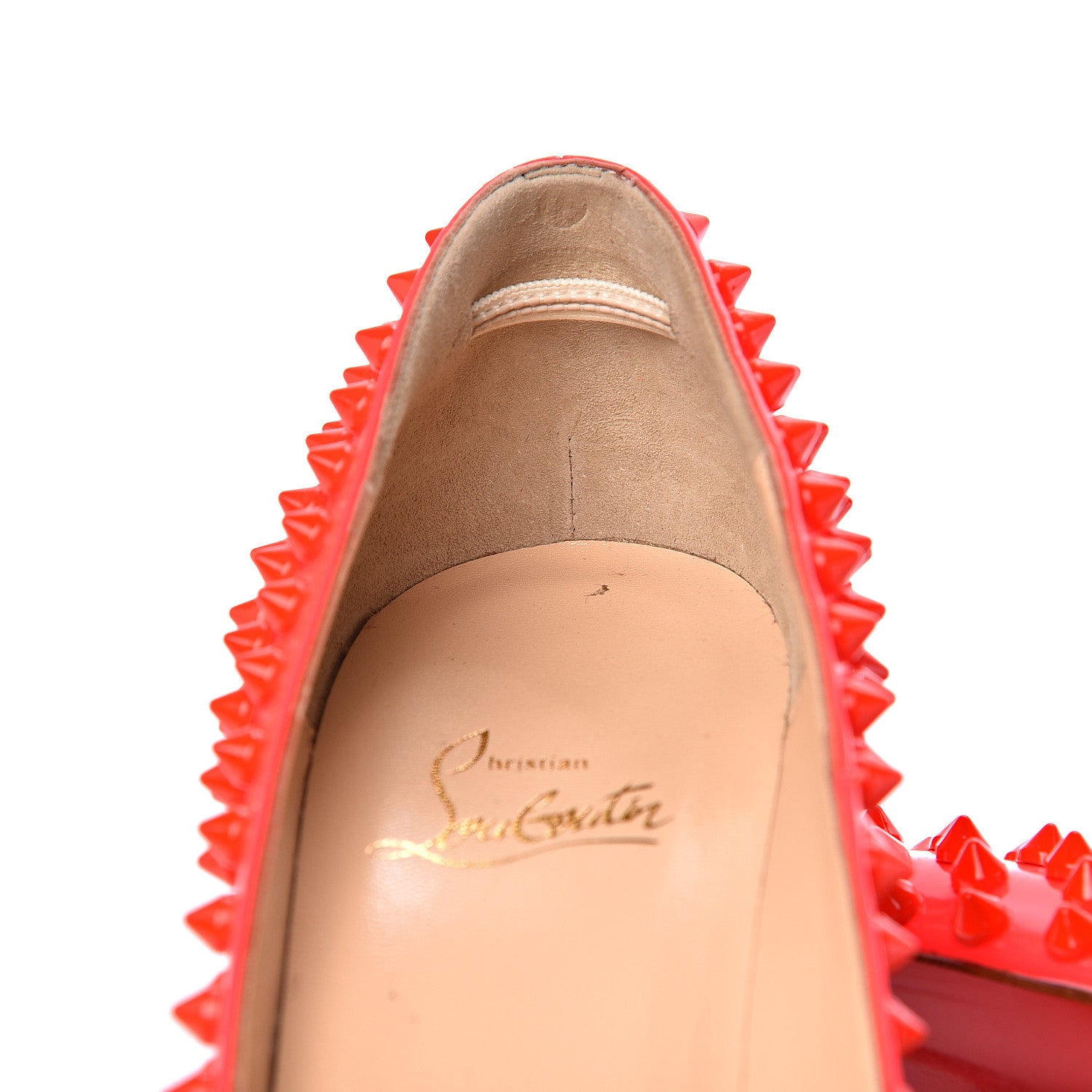 Christian Louboutin Patent Pigalle Spikes 100 Pumps 37 Rose Paris 8 of 10