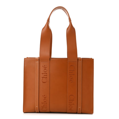 Chloe Calfskin Medium Woody Tote Caramel 1 of 11