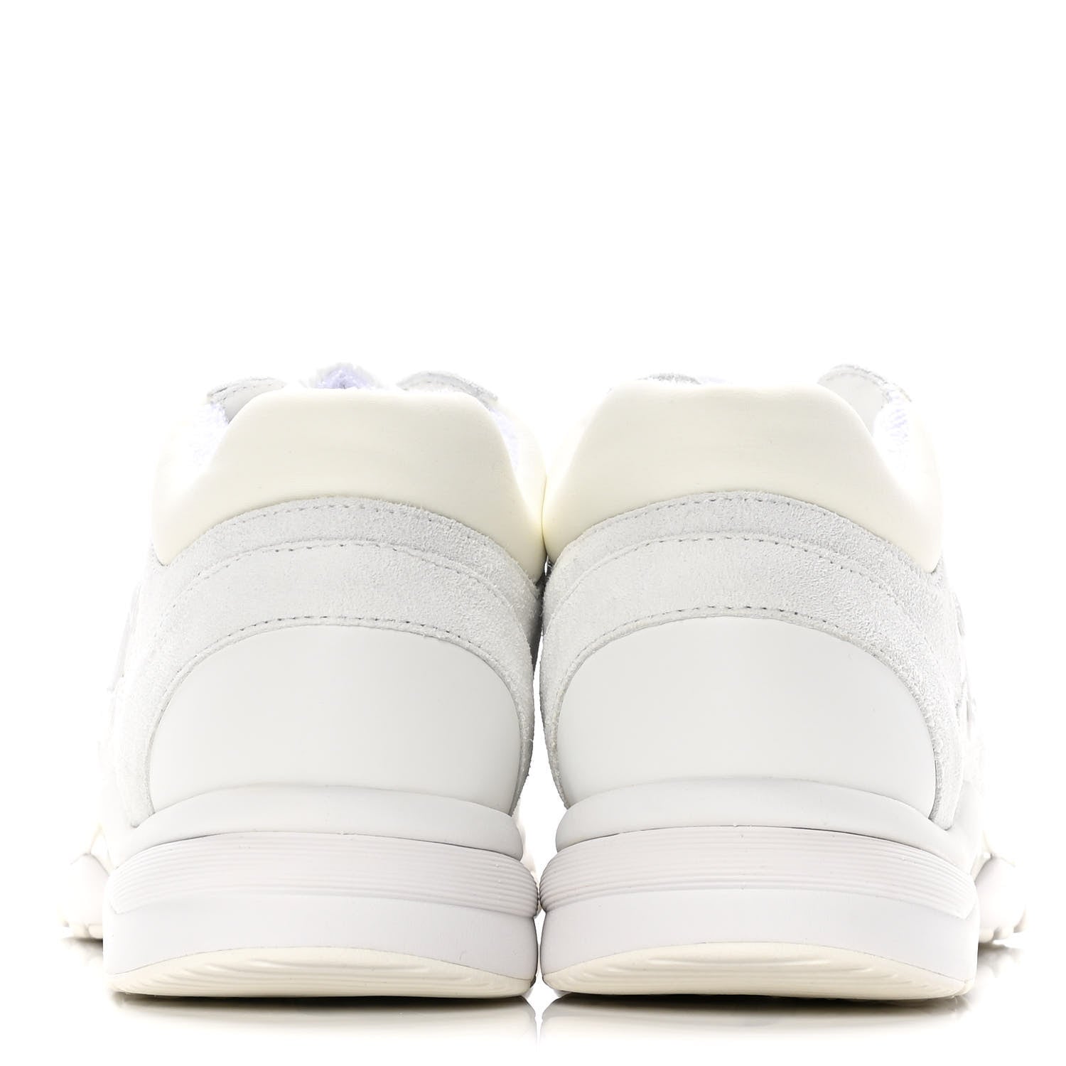 Chanel Nylon Calfskin Suede Fabric CC Sneakers 40 White 6 of 10