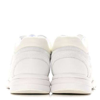 Chanel Nylon Calfskin Suede Fabric CC Sneakers 40 White 6 of 10