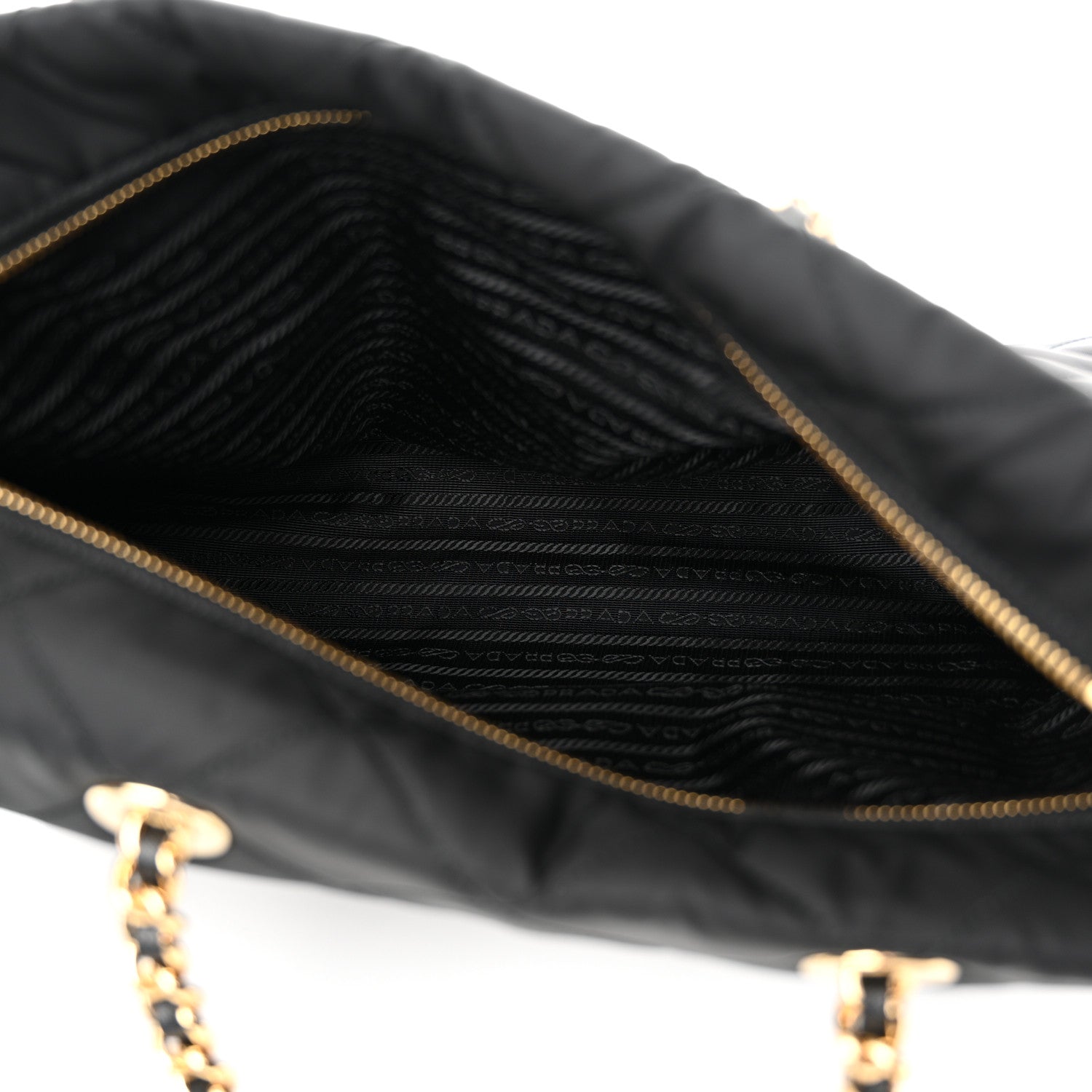 Prada Re-Nylon Impuntu Quilted Re-Edition 1995 Chaine Medium Tote Bag Black 5 of 10