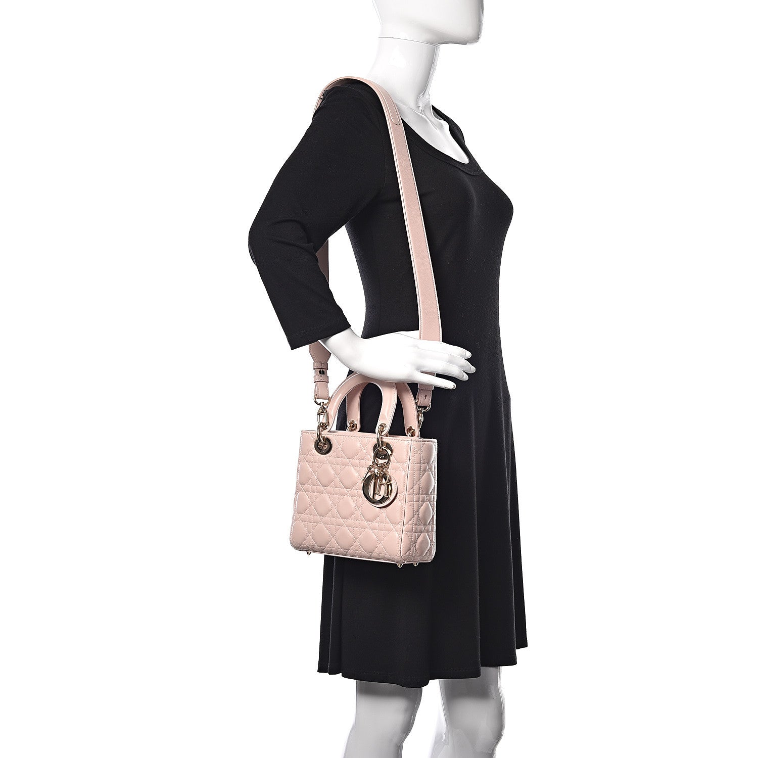 Christian Dior Lambskin Cannage Small Lucky Badges My Lady Dior Pink 2 of 18