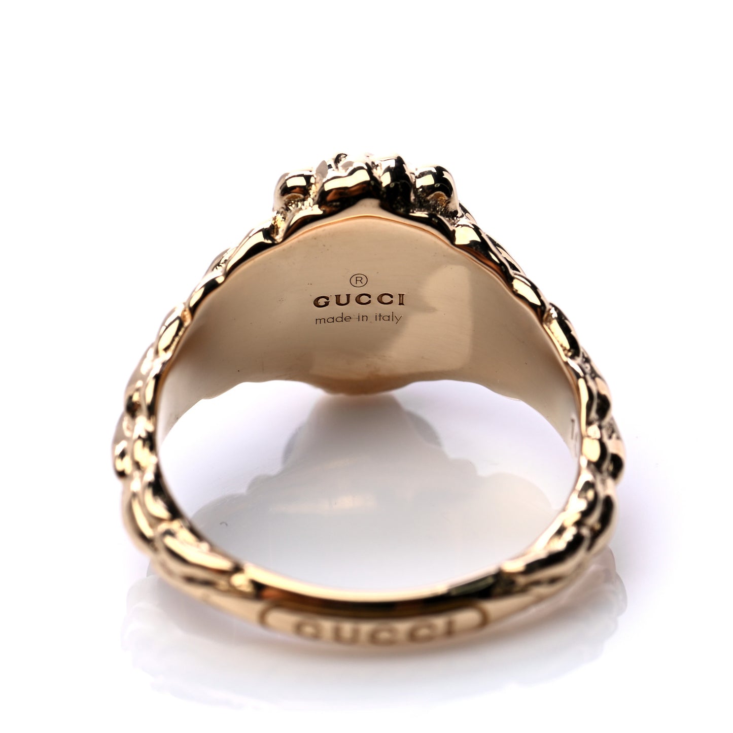 18K Yellow Gold Diamond Chrome Diopside Lion Head Ring 55 7.25