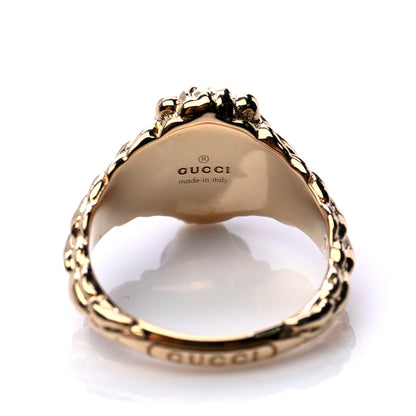 Gucci 18K Yellow Gold Diamond Chrome Diopside Lion Head Ring 55 7.25 7 of 9