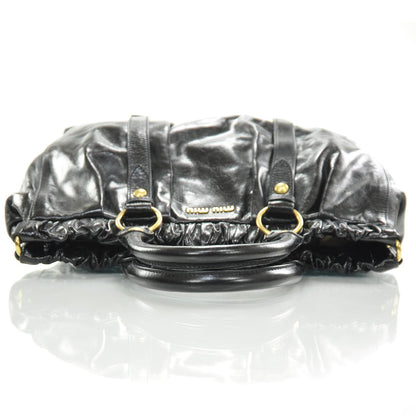 Miu Miu Leather Vitello Lux Gathered Tote Black 5 of 8