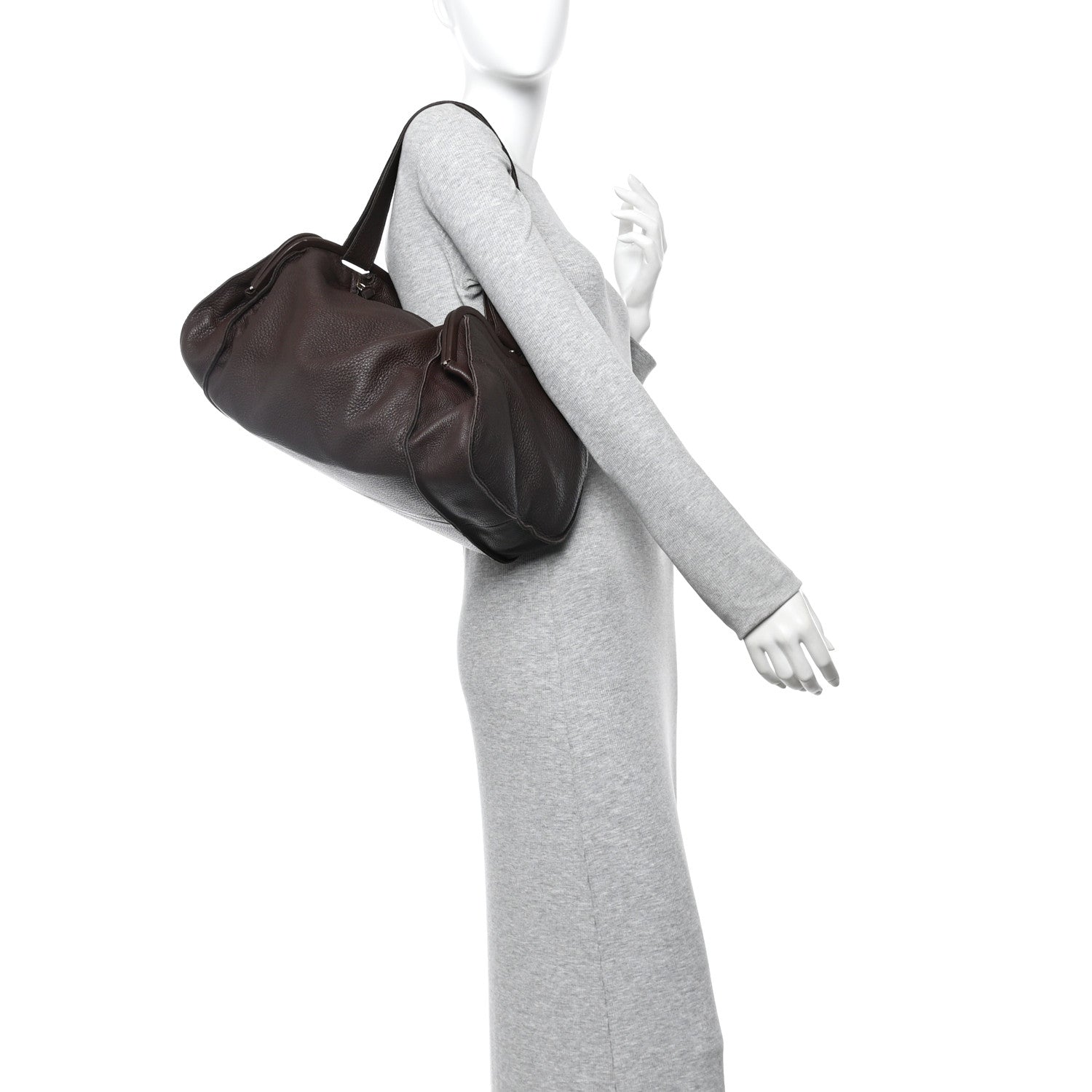 Bottega Veneta Cervo Deerskin Shoulder Bag Ebano 2 of 9
