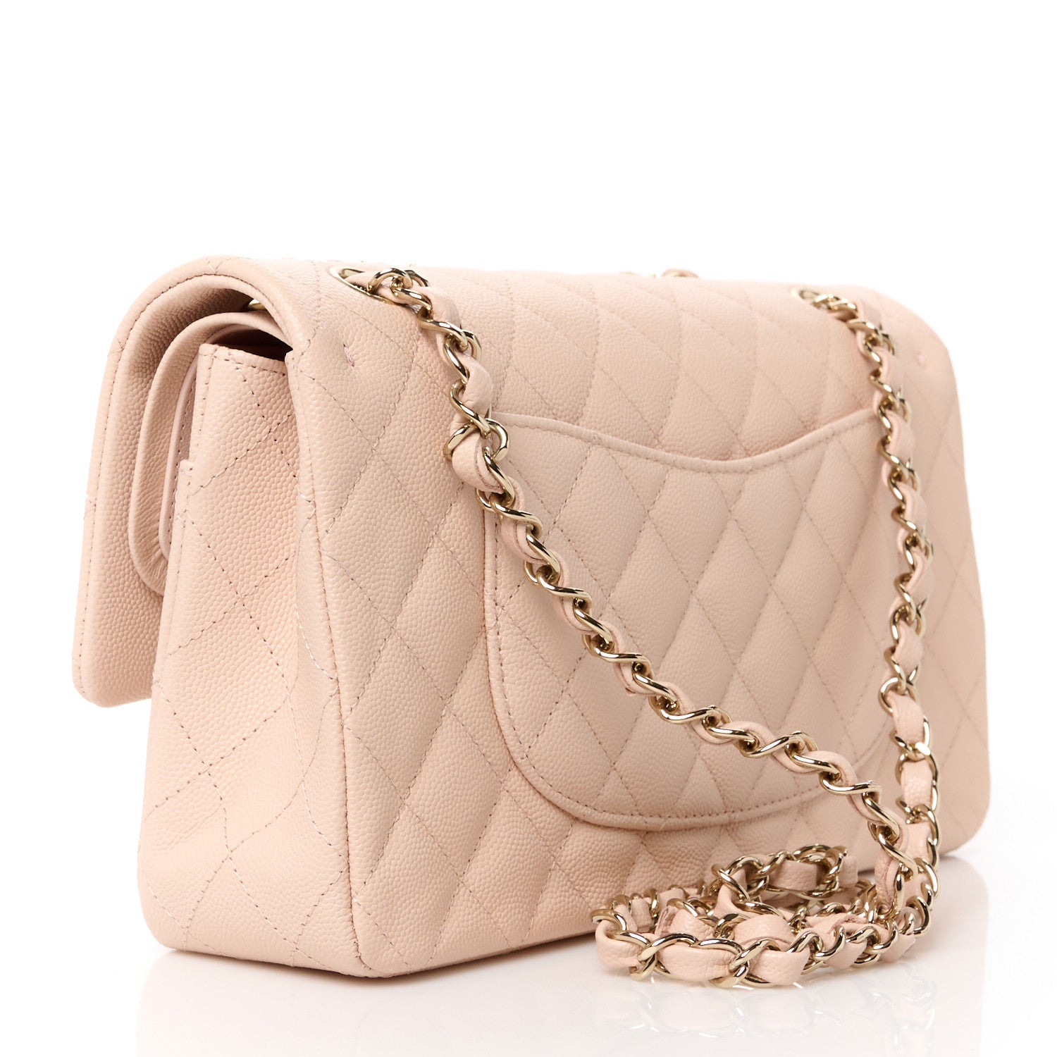 Chanel Caviar Quilted Medium Double Flap Light Beige 3 of 12