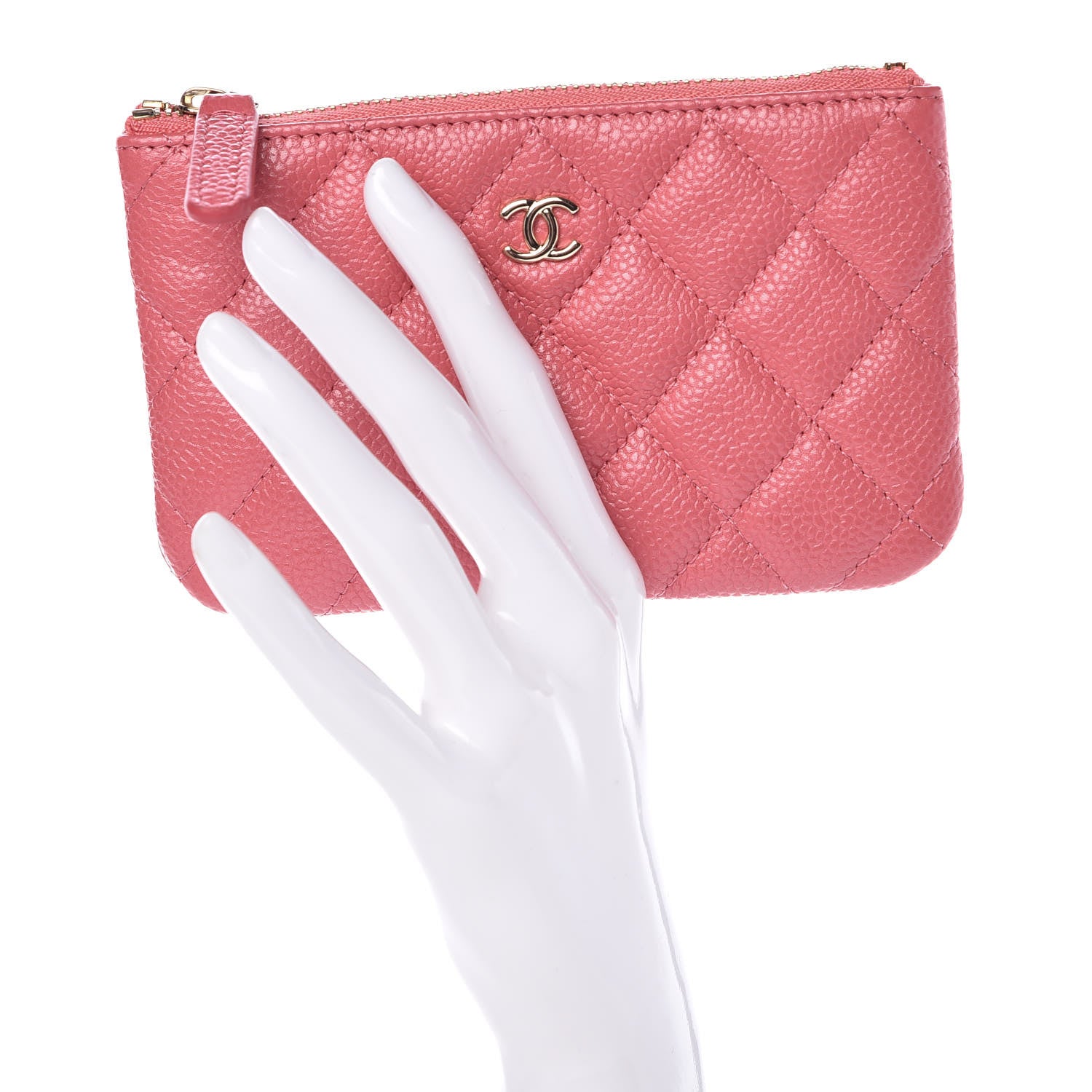 Chanel Caviar Quilted Small Cosmetic Case Pink 2 of 8