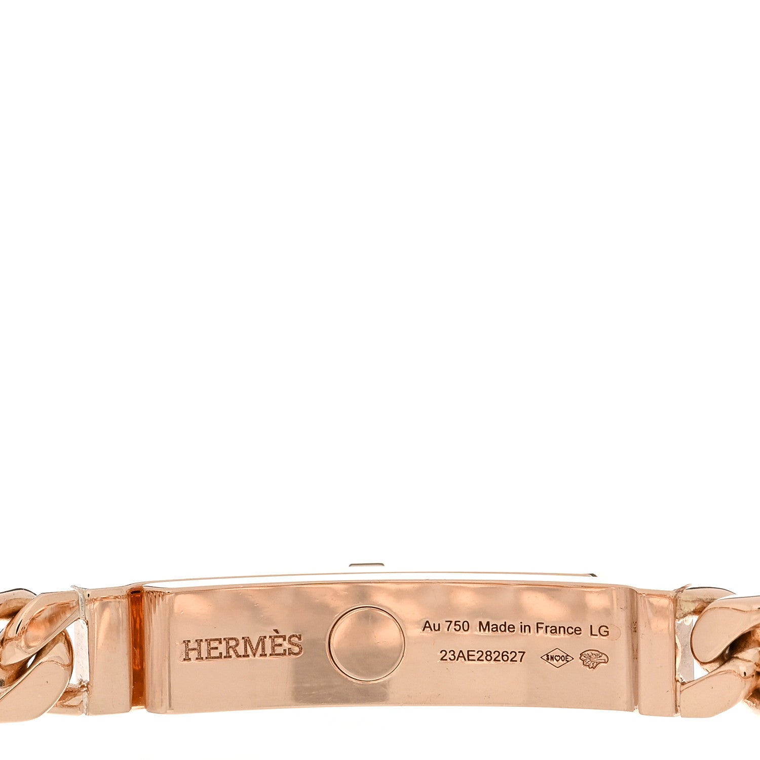 Hermes 18K Rose Gold Diamond PM Kelly Chaine Bracelet LG 3 of 4