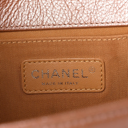 Chanel Metallic Calfskin Quilted Medium Boy Flap Dark Beige 6 of 18