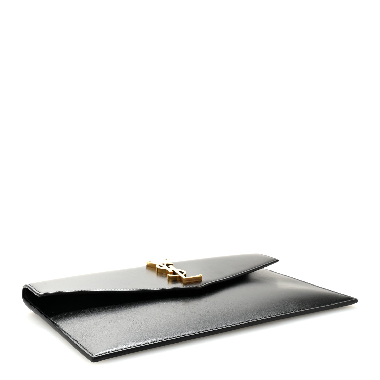 Saint Laurent Smooth Shiny Calfskin Monogram Uptown Pouch Black 4 of 6