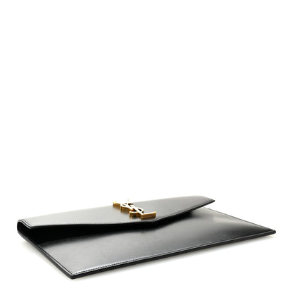 Saint Laurent Smooth Shiny Calfskin Monogram Uptown Pouch Black 4 of 6