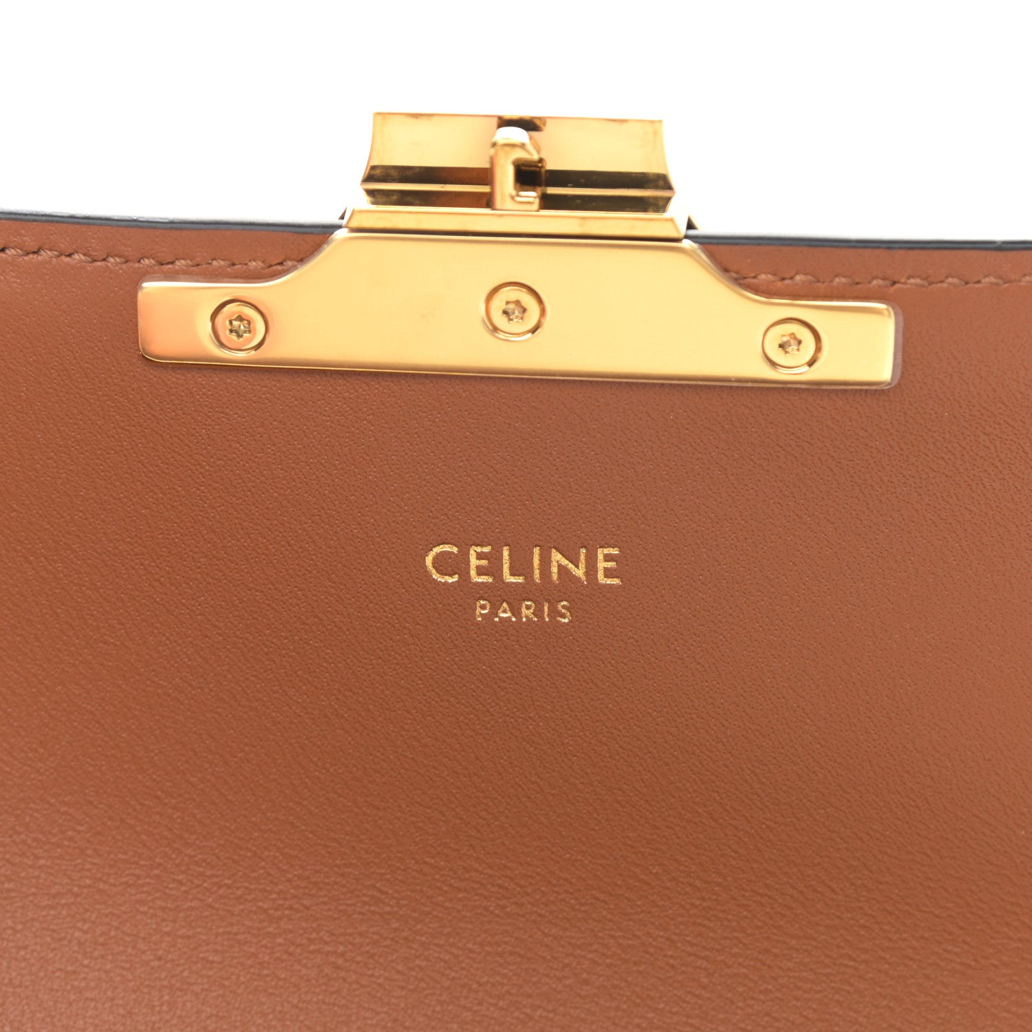 Celine Triomphe Canvas Chain Shoulder Bag Tan 6 of 11