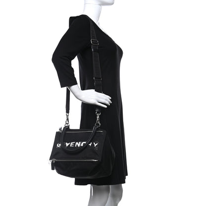Givenchy Nylon Logo Small Pandora Black White 3 of 9