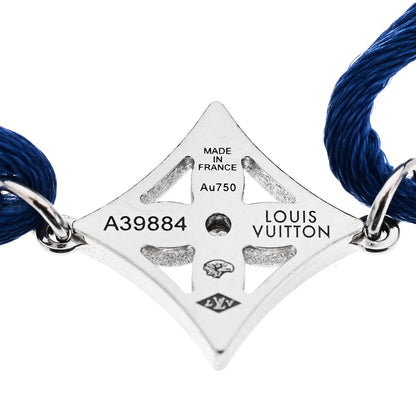 Louis Vuitton 18K White Gold Diamond Idylle Blossom Cord Bracelet Blue 3 of 3