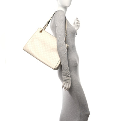 Gucci Guccissima Signature Large Shoulder Tote Bag Mystic White 2 of 10