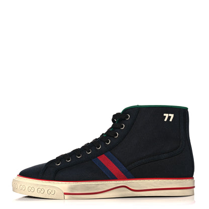 Gucci Canvas Web Mens 1977 Tennis High Top Sneakers 10 Black 1 of 8