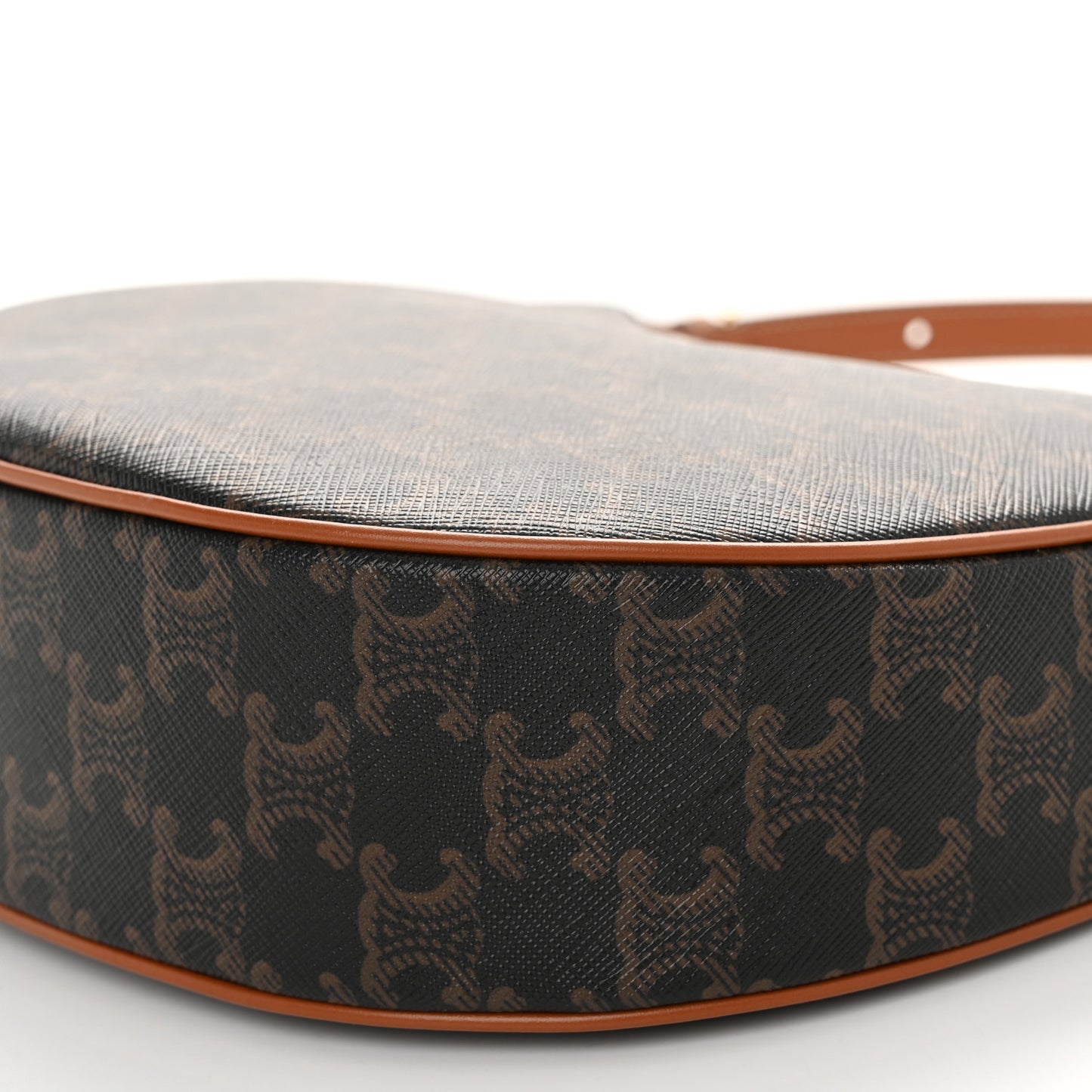 Calfskin Triomphe Canvas Small Heloise Shoulder Bag Tan