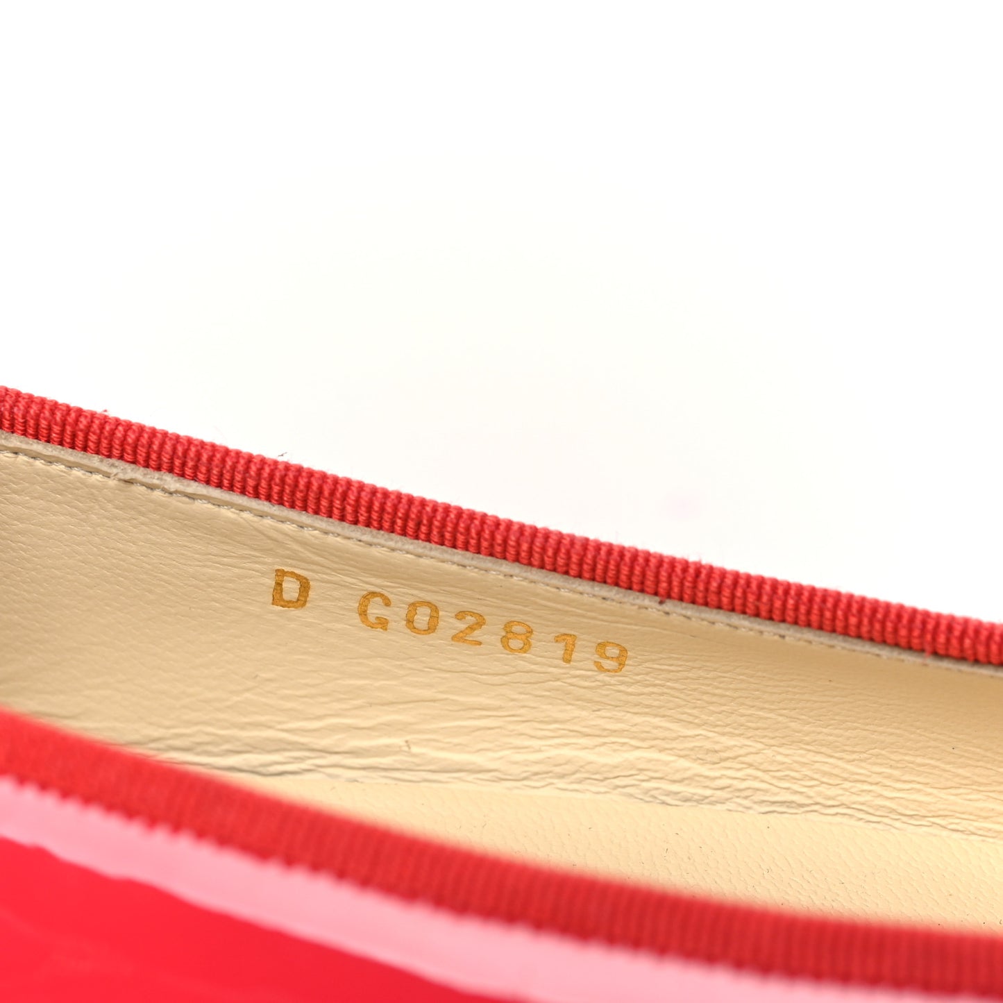 Patent Calfskin CC Cap Toe Ballerina Flats 35.5 Coral