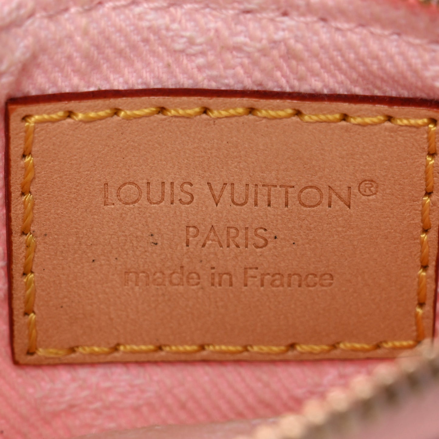 Monogram Denim Key Pouch Washed Pink