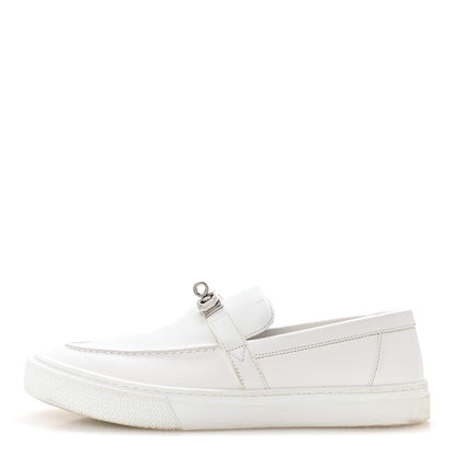Hermes Calfskin Mens Game Slip On Sneakers 42.5 White 1 of 10