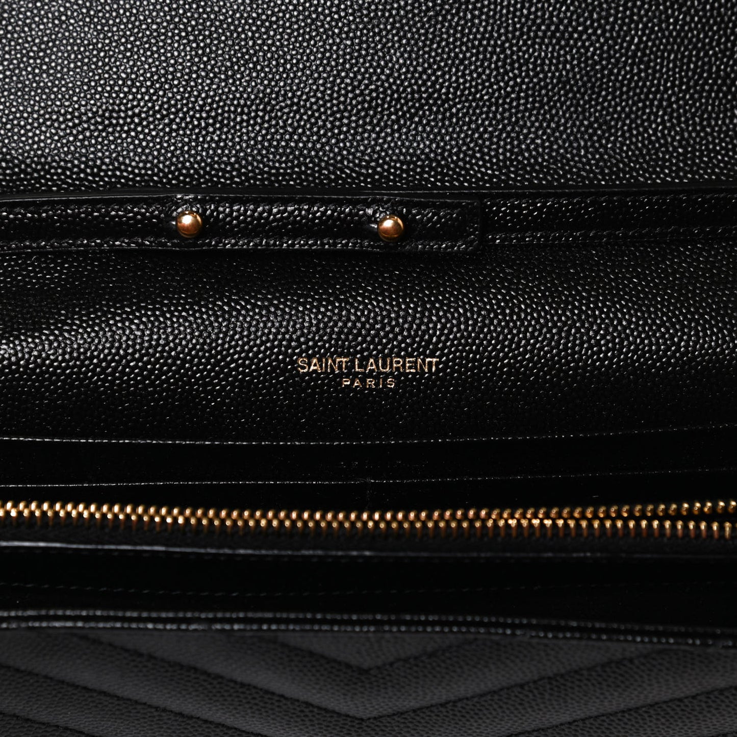 Grain De Poudre Matelasse Chevron Monogram Chain Wallet Black