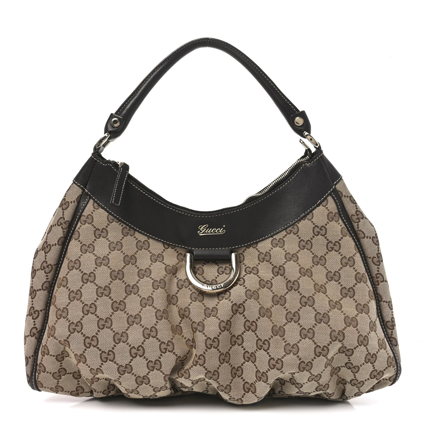 Monogram Large D Gold Hobo Dark Brown
