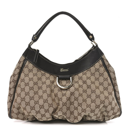 Gucci Monogram Large D Gold Hobo Dark Brown 1 of 10